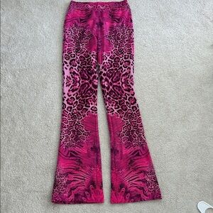 Tiger Mist Pink Leopard Flare Pants